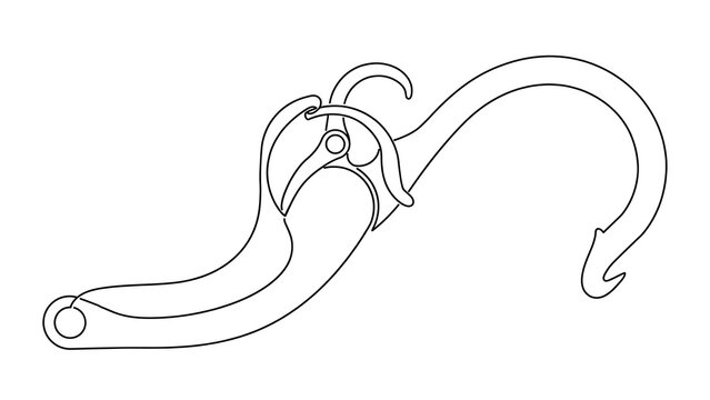 Elegant hook and eye closure white background.