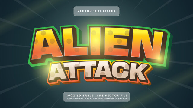 Alien Attack 3D Typography Text Effect Design