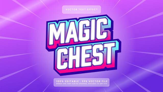 Magic Chest Text Effect Vector Illustration for Games and Digital Media