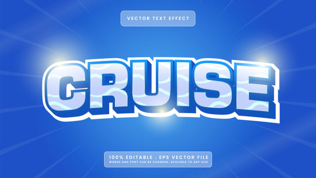 Cruise 3D Text Effect Vector Graphic Design Template