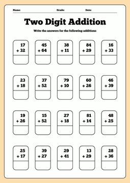 Easy addition math worksheet for kids learning basic sums up to ten. Printable educational activity page for kindergarten, preschool, and primary school students.