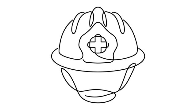 Firefighter helmet icon on white background.