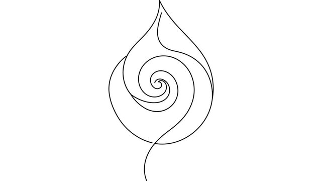 Elegant spiral leaf design on white background.