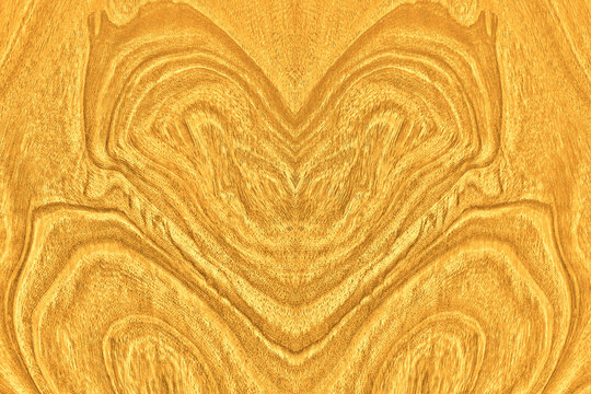 Heart-Shaped Bookmatched Wood Grain Texture Background