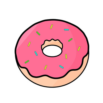 cartoon illustration of a donut