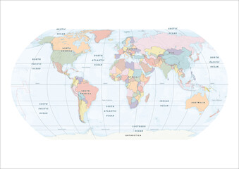 Natural Earth Projection World Map Illustration © Sammy