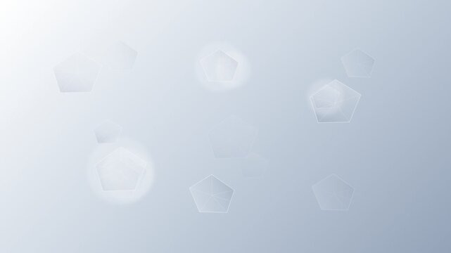 Abstract background featuring soft glowing pentagon shapes on a light grey