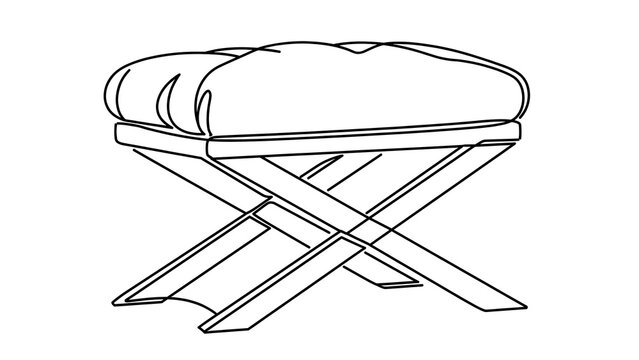 Folding camp stool illustration on white background.