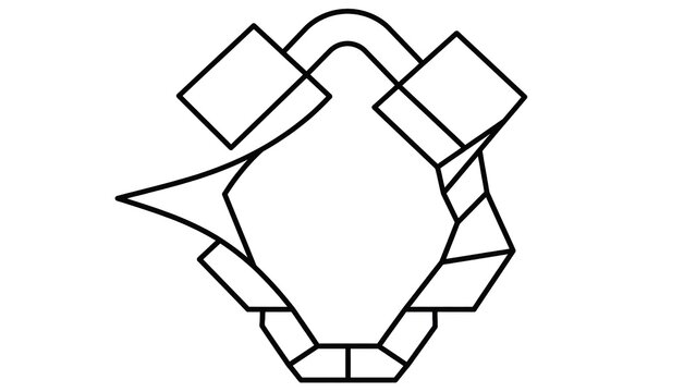 Geometric abstract design on white background.