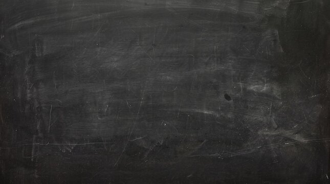 Vintage black chalkboard texture, empty slate background with chalk dust, dark weathered school board for menu or education