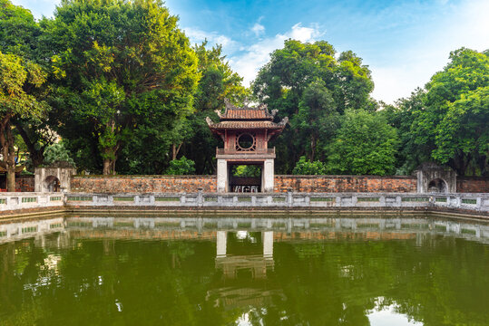 Khue Van Cac Pavilion is located in the Temple of Literature, Hanoi (Văn Miếu Quốc Tử Gi&aacute;m) - Vietnam's first national university.