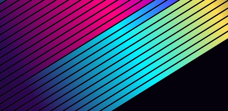 Abstract background featuring diagonal rainbow color stripes and black gaps