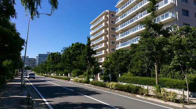 Panoramic View of City and Distant Mountains / 都会の建物と遠くの山々のパノラマ