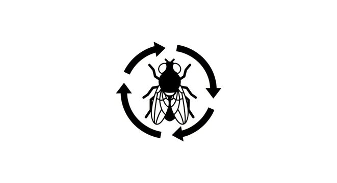 Fly Life Cycle Metamorphosis Symbol.