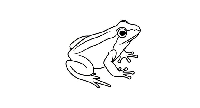 Frog illustration sitting on white background.