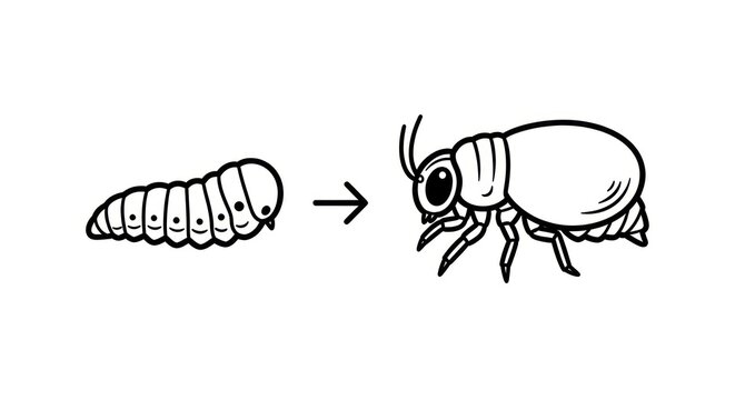 Insect Life Cycle Transformation Stages.