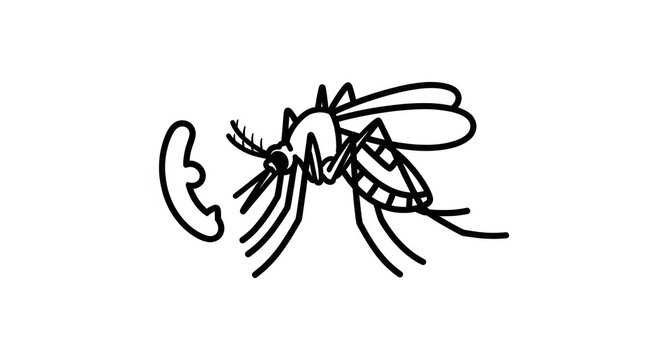 Mosquito insect sucking blood vector illustration.