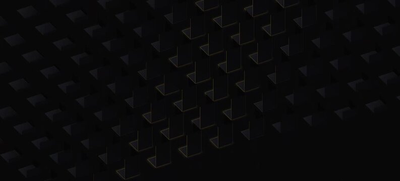 Abstract dark background featuring a repeating grid of geometric structures
