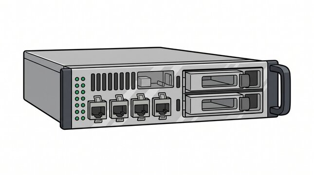 Plain Vector Illustration of High Density Micro Server Blade Module