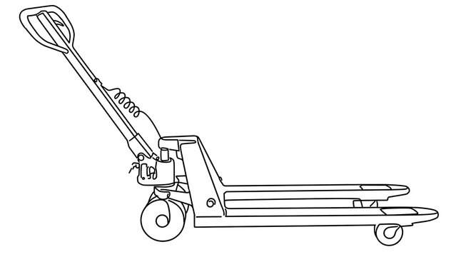 Hand pallet jack illustration on white background.