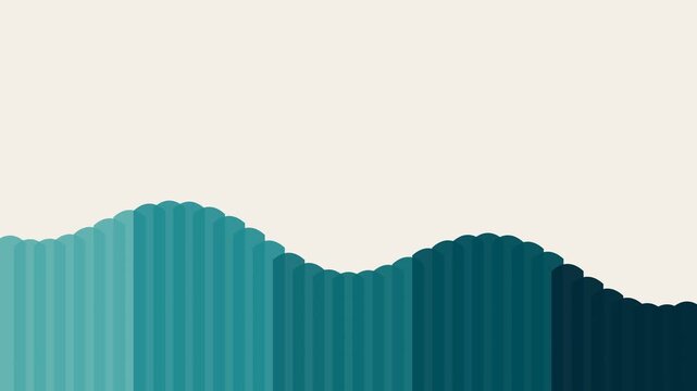 Abstract wave pattern composed of vertical teal and blue gradient bars