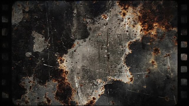 Vintage grunge film strip texture with distressed dark and light abstract patterns for creative backgrounds