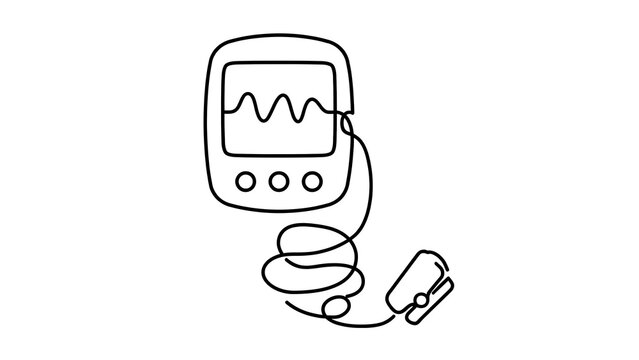 Heart rate monitor device illustration white background.