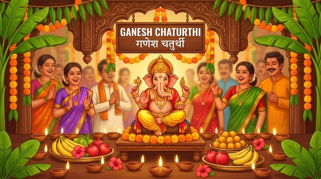 Ganesh Chaturthi Template with background