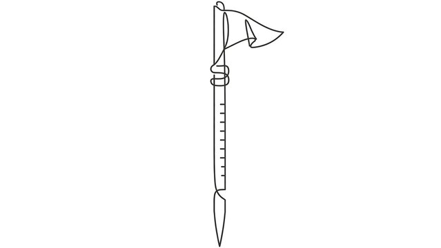Ice axe illustration on white background.