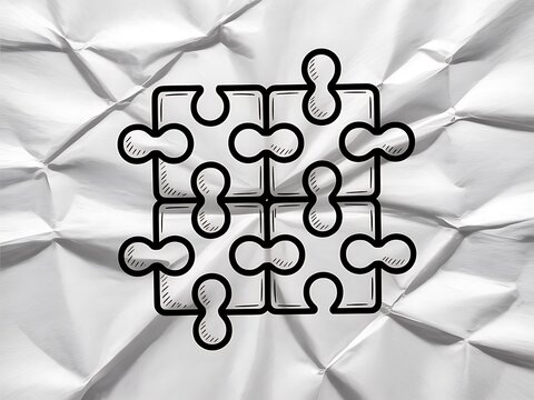 White paper puzzle sketch puzzle solution idea high resolution picture