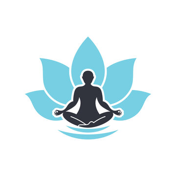 Abstract Lotus Yoga Person Illustration