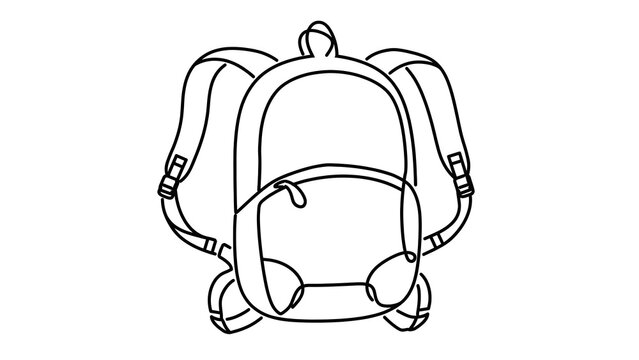 Illustrated backpack on white background.