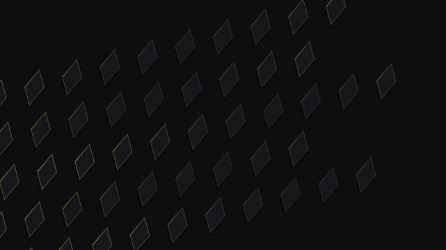 Minimalist pattern of glowing yellow rhomboid shapes on a dark background
