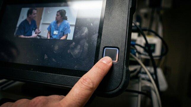 Restart Button Being Pressed on a Frozen Video Interpretation Cart Screen