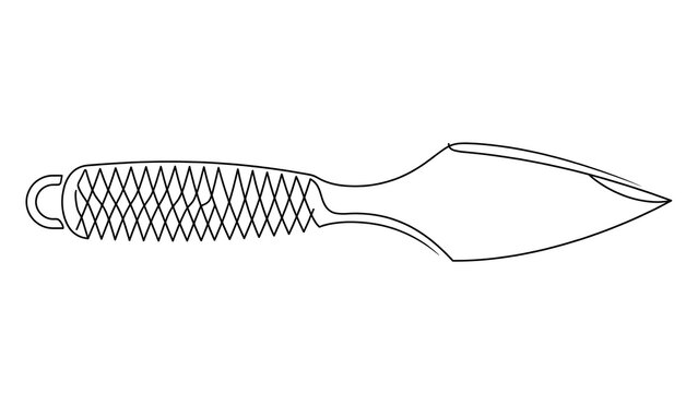 Illustration of a fish filleting knife white background.
