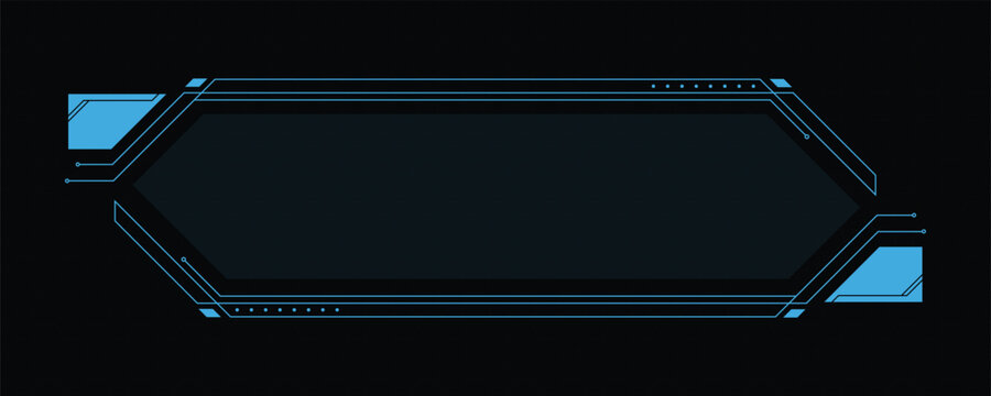 Futuristic blue digital interface with high-tech design elements.