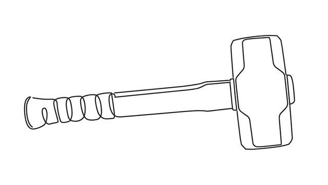 Illustration of a hammer on white background.