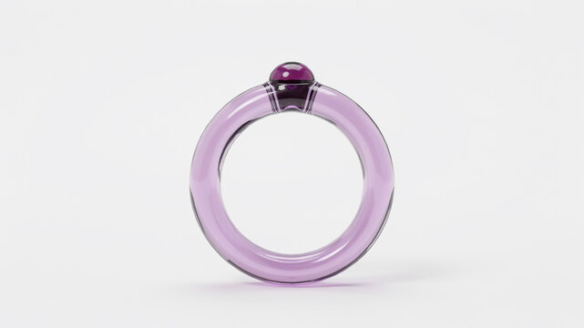 Purple ring with gemstone detail a 3d render on transparent background