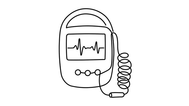 Holter monitor device illustration white background.