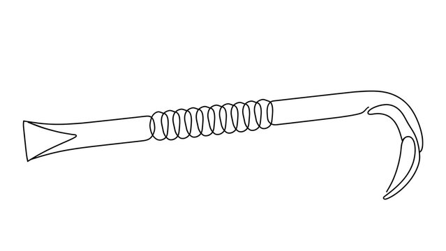Hook with coiled spring on white background.