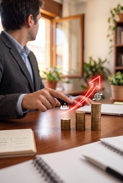Rising Tariff Costs with Coin Stacks and Trade Arrow