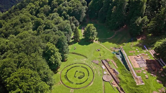 Aerial View of Great Circular Sanctuary at Sarmizegetusa Regia
