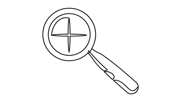 Magnifying glass icon on white background.