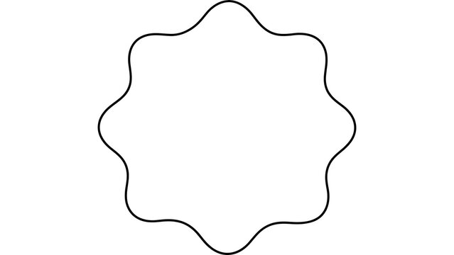 Irregular wavy octagon shape white background.