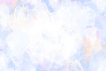 Fototapeta premium Pale blue cloudy watercolor texture background. Abstract soft fluid ink wash backdrop for dreamy winter landscape graphic design.