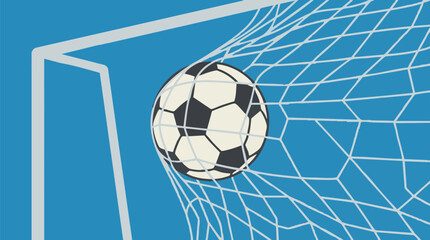 Naklejka premium Soccer Ball Scoring a Goal - Sports Game Illustration