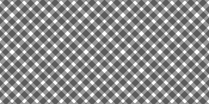 Seamless grey diagonal gingham check pattern background  illustratio