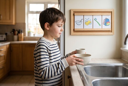 Young Child Washing Hands As Daily Hygiene Routine
