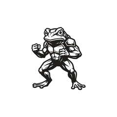 Fototapeta premium Martial arts fighting frog vector illustration