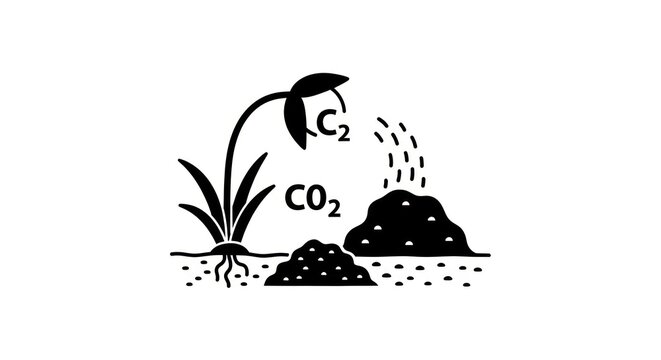 Carbon dioxide plant growth concept.